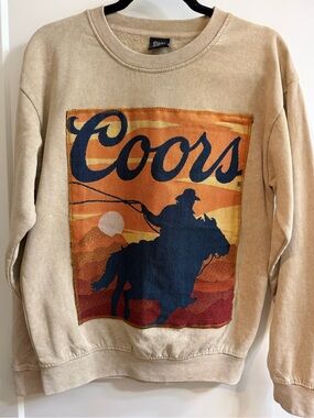 Coors Banquet Vintage Style Patchwork Crewneck